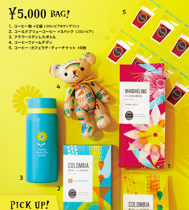 2019年の5,000円コース、過去のタリーズ夏の福袋(Anniversary Bags)