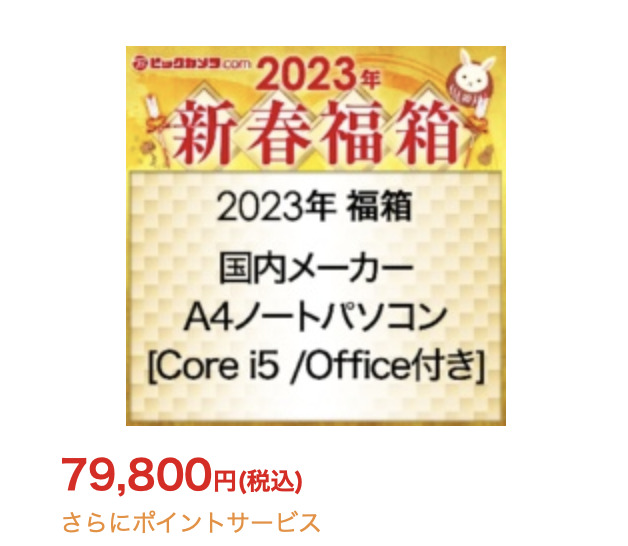 「2023年 福箱 国内メーカー A4ノートパソコン[Core i5/Office付き] 」の中身予想