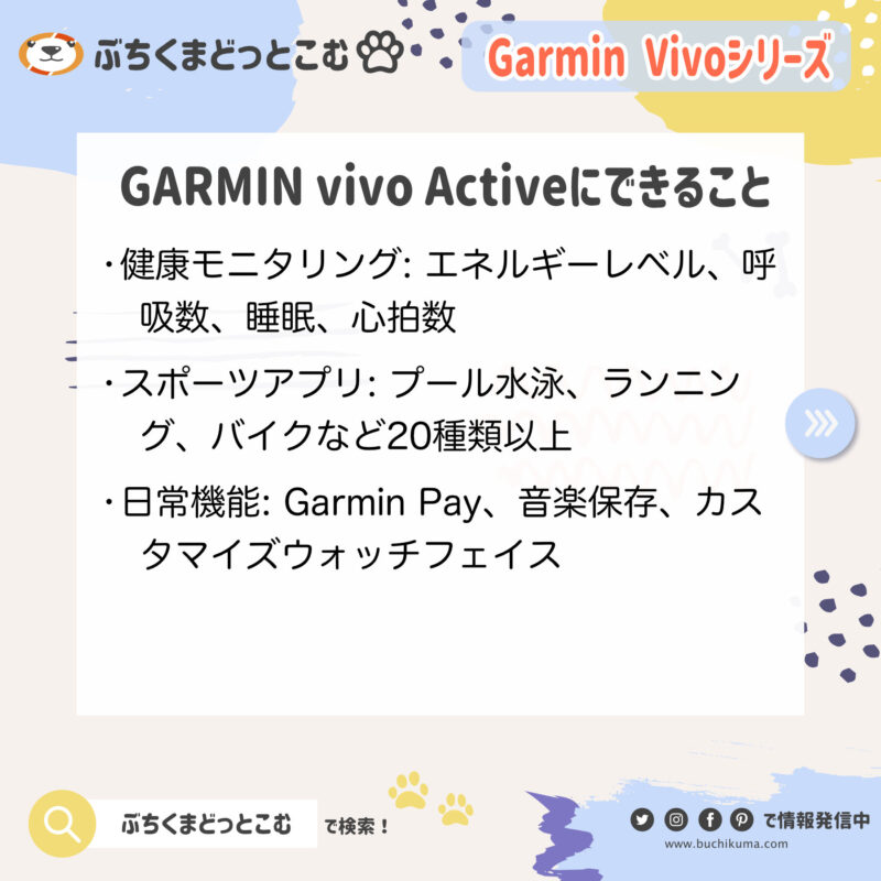 GARMIN vivo Activeにできること