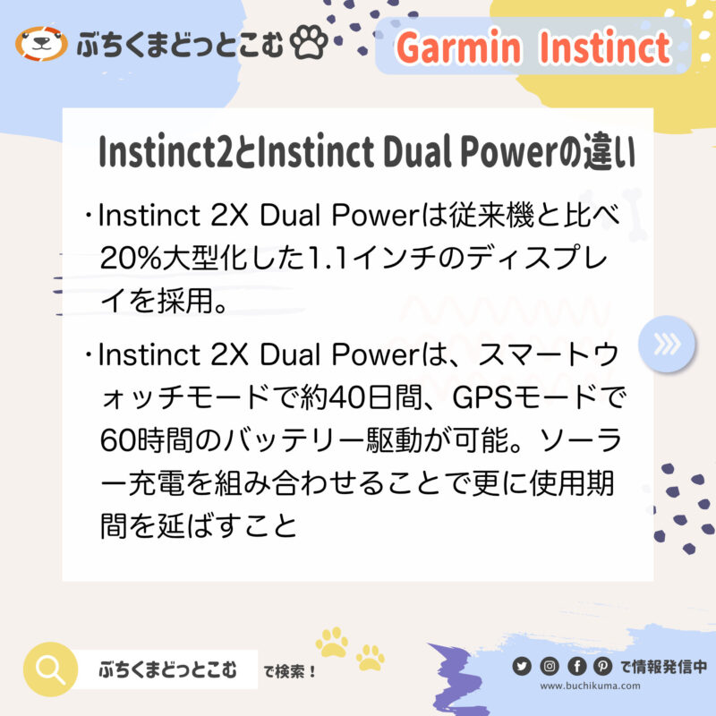 Instinct2とInstinct Dual Powerの違い