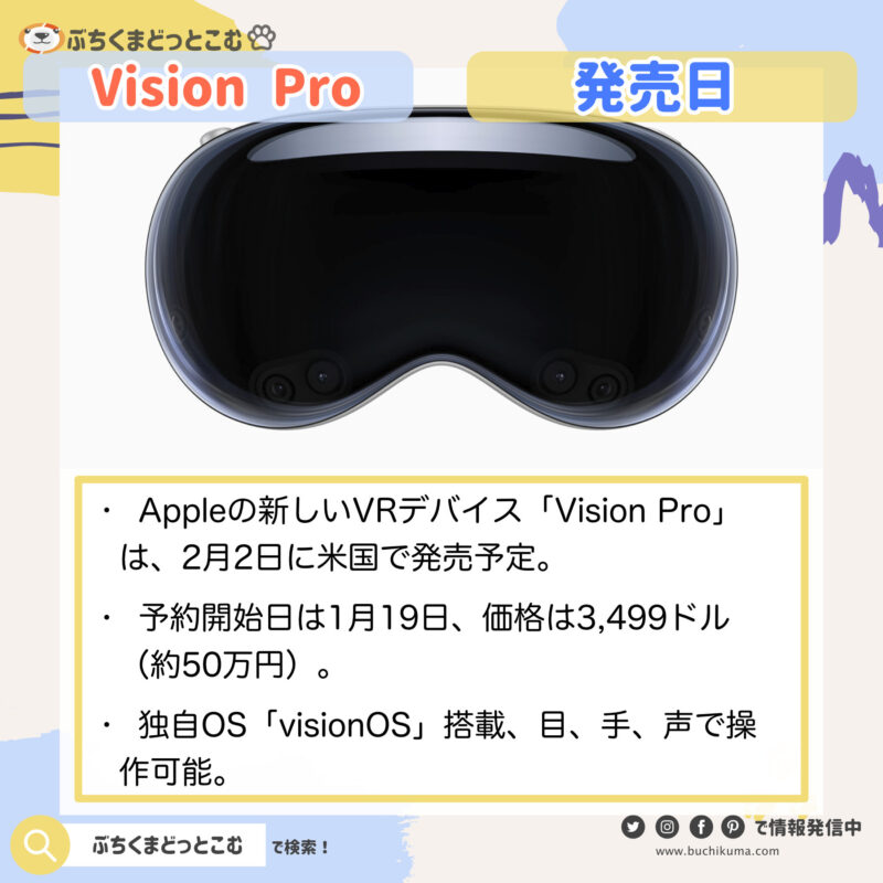 「Apple "Vision Pro"の予約開始日が決定！」