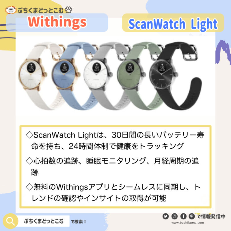 「ScanWatch Lightの特徴が知りたい！」